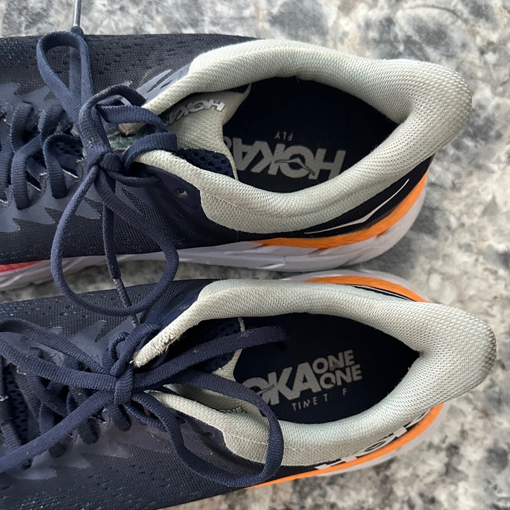 Hoka Black Running Shoes with Coral & Orange Accents - Picture 5 of 6